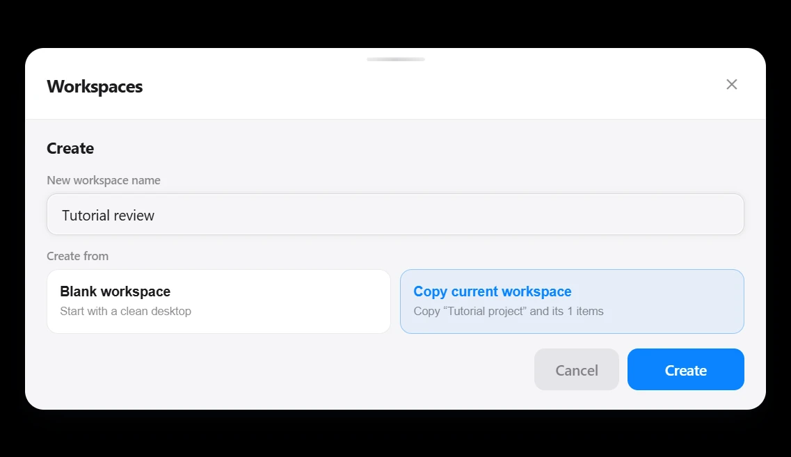 Aelrox copying the Tutorial project workspace into Tutorial review
